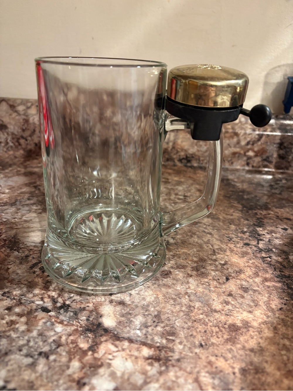 Vintage FI.VE Italy Glass Beer Mug with Refill Bell “The Ringer”